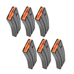 6-Pack - Duramag Speed AR-15 30 Round Aluminum Magazine - .223/5.56 NATO - Orange Follower