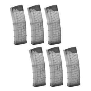 6-Pack - Lancer 30Rd L5AWM Advanced Warfighter Magazine - SMOKE