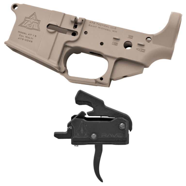 AT3 Tactical AT-15 Lower with Rise Armament Rave 140 Trigger - Flat Dark Earth - Curved