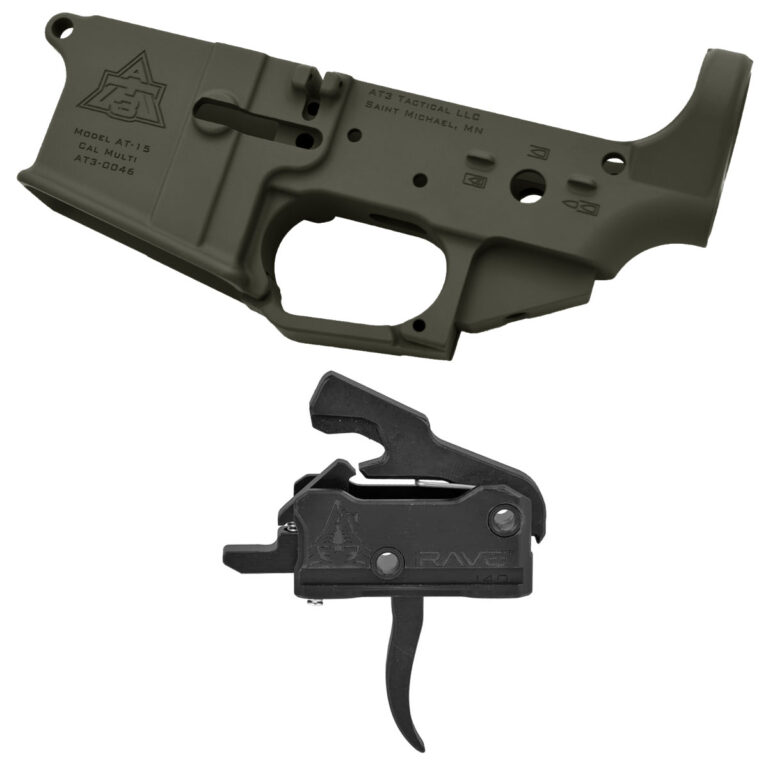 AT3 Tactical AT-15 Lower with Rise Armament Rave 140 Trigger - OD Green - Curved