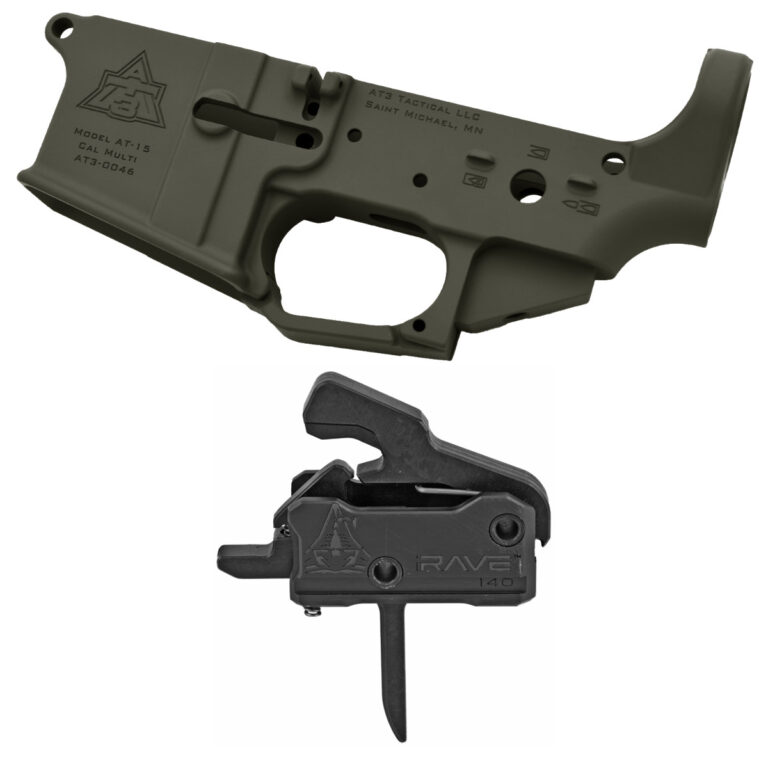 AT3 Tactical AT-15 Lower with Rise Armament Rave 140 Trigger - OD Green - Flat