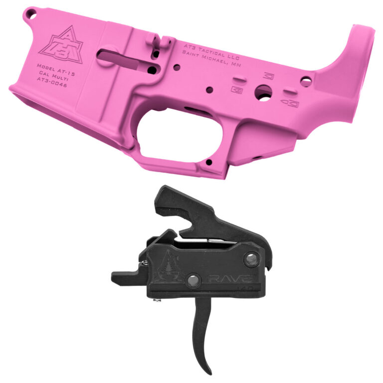 AT3 Tactical AT-15 Lower with Rise Armament Rave 140 Trigger - Pink - Curved