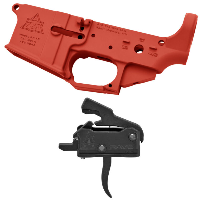 AT3 Tactical AT-15 Lower with Rise Armament Rave 140 Trigger - Red - Curved