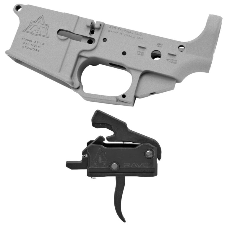 AT3 Tactical AT-15 Lower with Rise Armament Rave 140 Trigger - Titanium - Curved