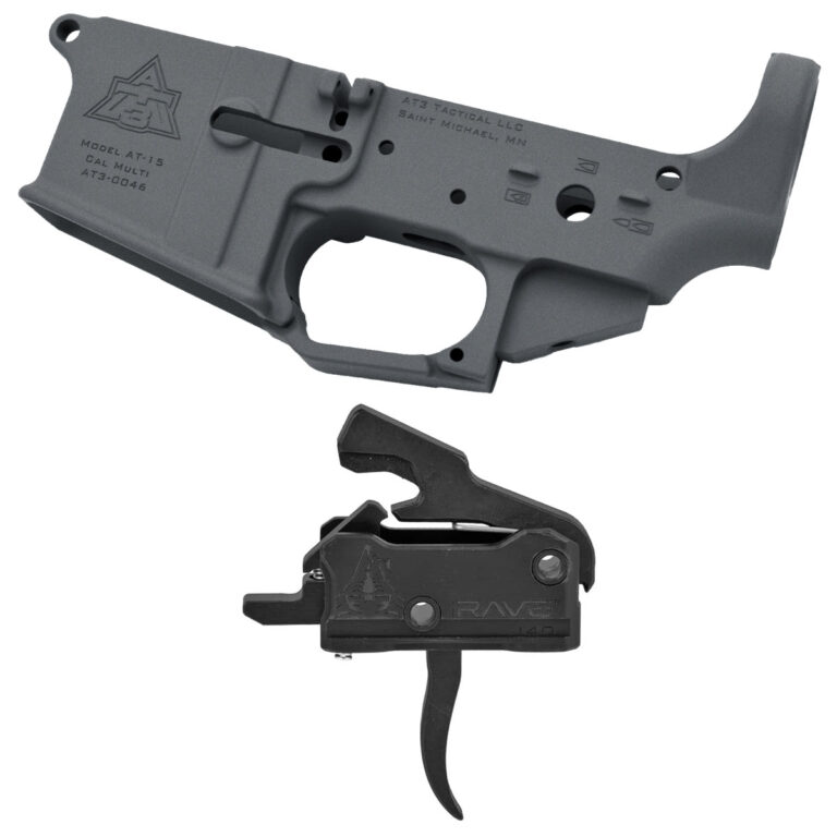 AT3 Tactical AT-15 Lower with Rise Armament Rave 140 Trigger - Tungsten - Curved