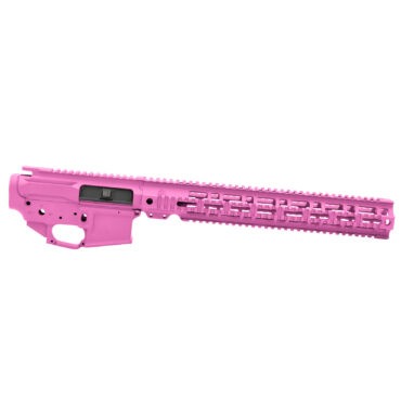 AT3 Tactical AT-15 Quad Rail Builder Set - Upper, Lower, and Handguard - 15 Inch - Pink