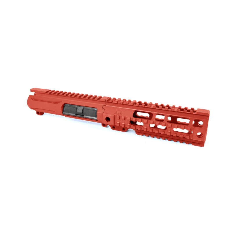 AT3 Tactical Billet Upper and Pro Quad Rail AR-15 Handguard Combo - Red - 7 Inch