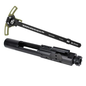 AT3 Tactical Black Nitride 5.56 Bolt Carrier Group with Breek Warhammer AR-15 Charging Handle - Standard Latch - Ranger Green