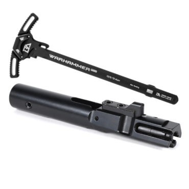 AT3 Tactical Black Nitride 9mm Bolt Carrier Group with Breek Warhammer AR-15 Charging Handle - Standard Latch - Black