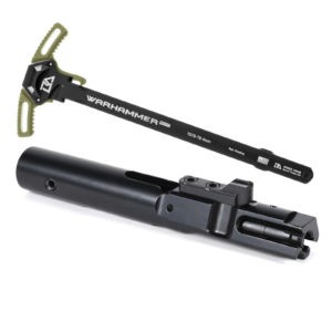 AT3 Tactical Black Nitride 9mm Bolt Carrier Group with Breek Warhammer AR-15 Charging Handle - Standard Latch - Ranger Green