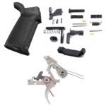 AT3 Tactical Lower Parts Kit with 2 Stage Nickel Boron Trigger and Magpul MOE Grip - Curved Face - Black