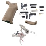 AT3 Tactical Lower Parts Kit with 2 Stage Nickel Boron Trigger and Magpul MOE Grip - Curved Face - Flat Dark Earth