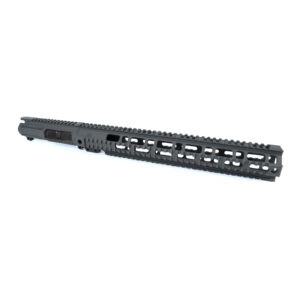 AT3 Tactical Pro Quad Rail Handguard with Slick Side AR-15 Upper Receiver Combo - Tungsten - 15 Inch