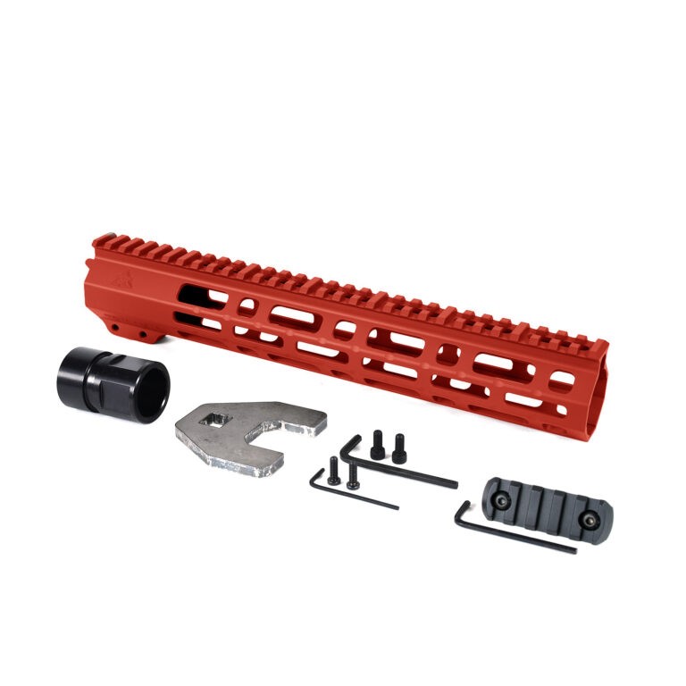 AT3 Tactical SPEAR M-LOK Free Float Handguard - Red - 15 Inch