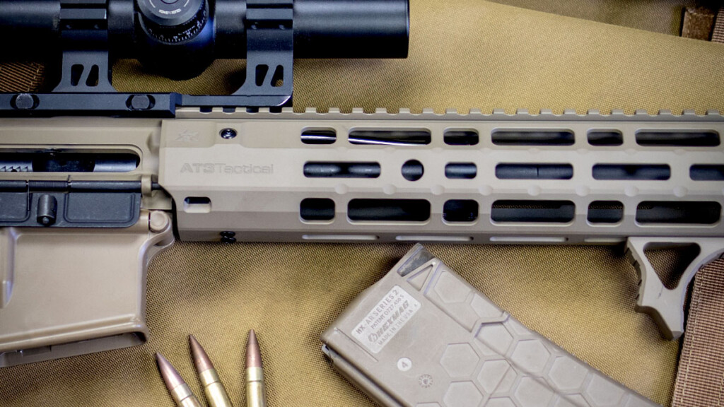 AT3 Tactical SPEAR XL with Forged Upper Combo - FDE Closeup