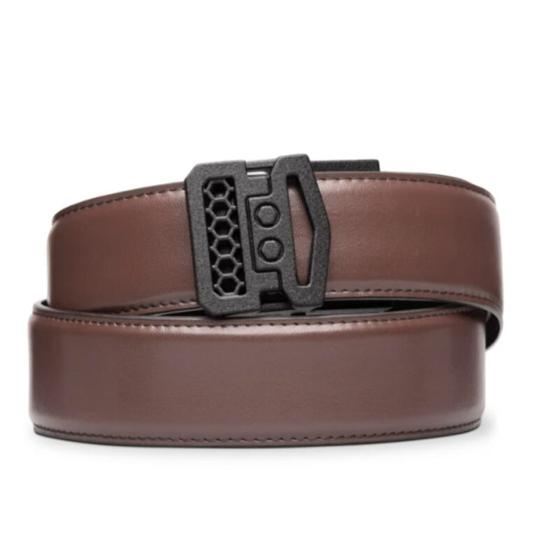 Kore Essentials Every Day Carry EDC Belt with Buckle - Brown Leather - X10 Buckle