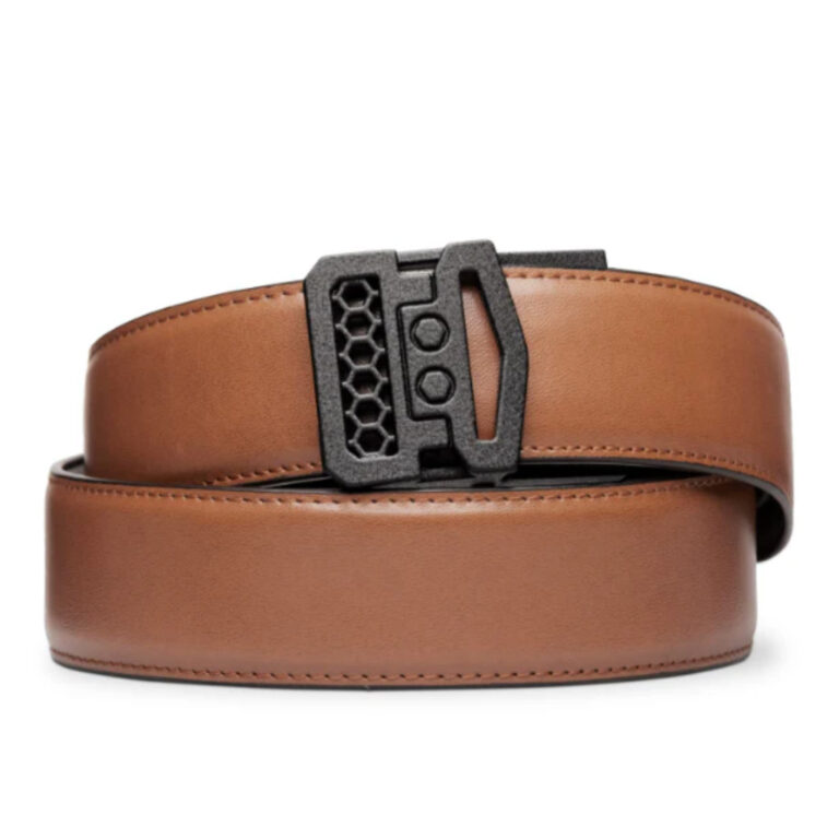 Kore Essentials Every Day Carry EDC Belt with Buckle - Tan Leather - X10 Buckle