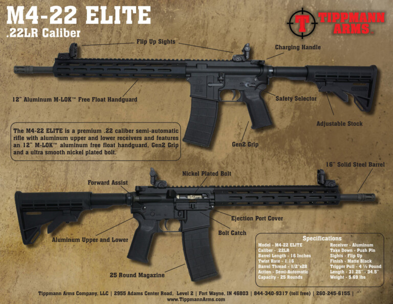 Tippmann Arms Company M4-22 Elite 22LR 16" Rifle - 25 Round - Multiple Colors