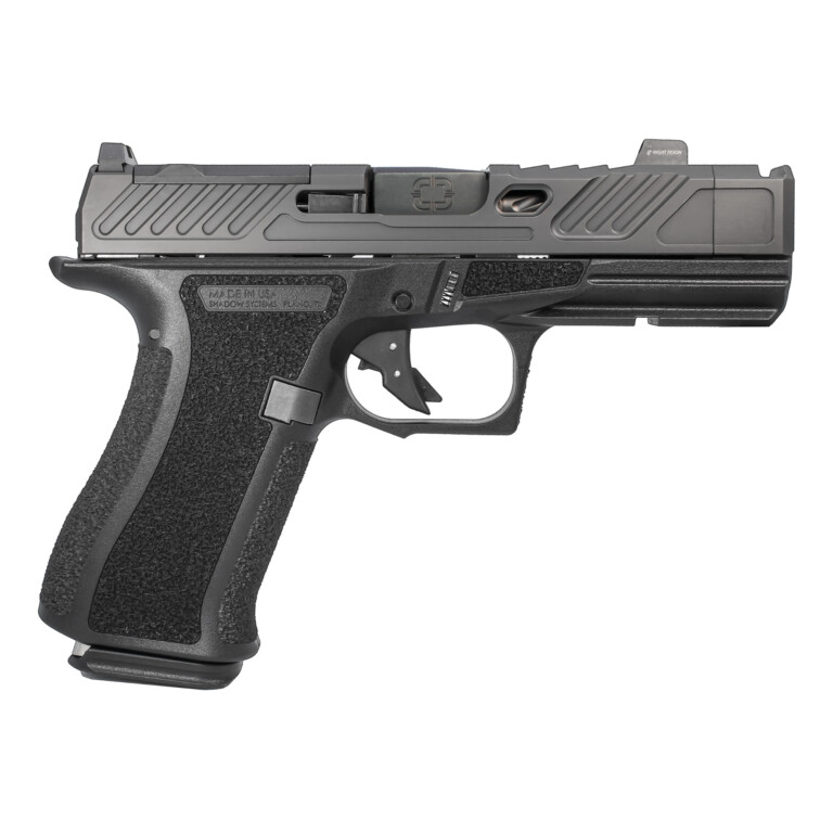 Shadow Systems, CR920XP Elite, Striker Fired, Semi-automatic Pistol, 3.65" Black Spiral Compensated Barrel, Polymer Frame, Nitride Finish, Black, Front Tritium Sight, Trigger Safety, 15 Rounds, 2 Magazines, Includes Range Bag and Optics Kit