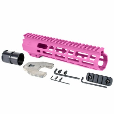 at3-tactical-spear-mlok-free-float-handguard-prison-pink-cerakote-9-inch-with-barrel-nut-and-hardware