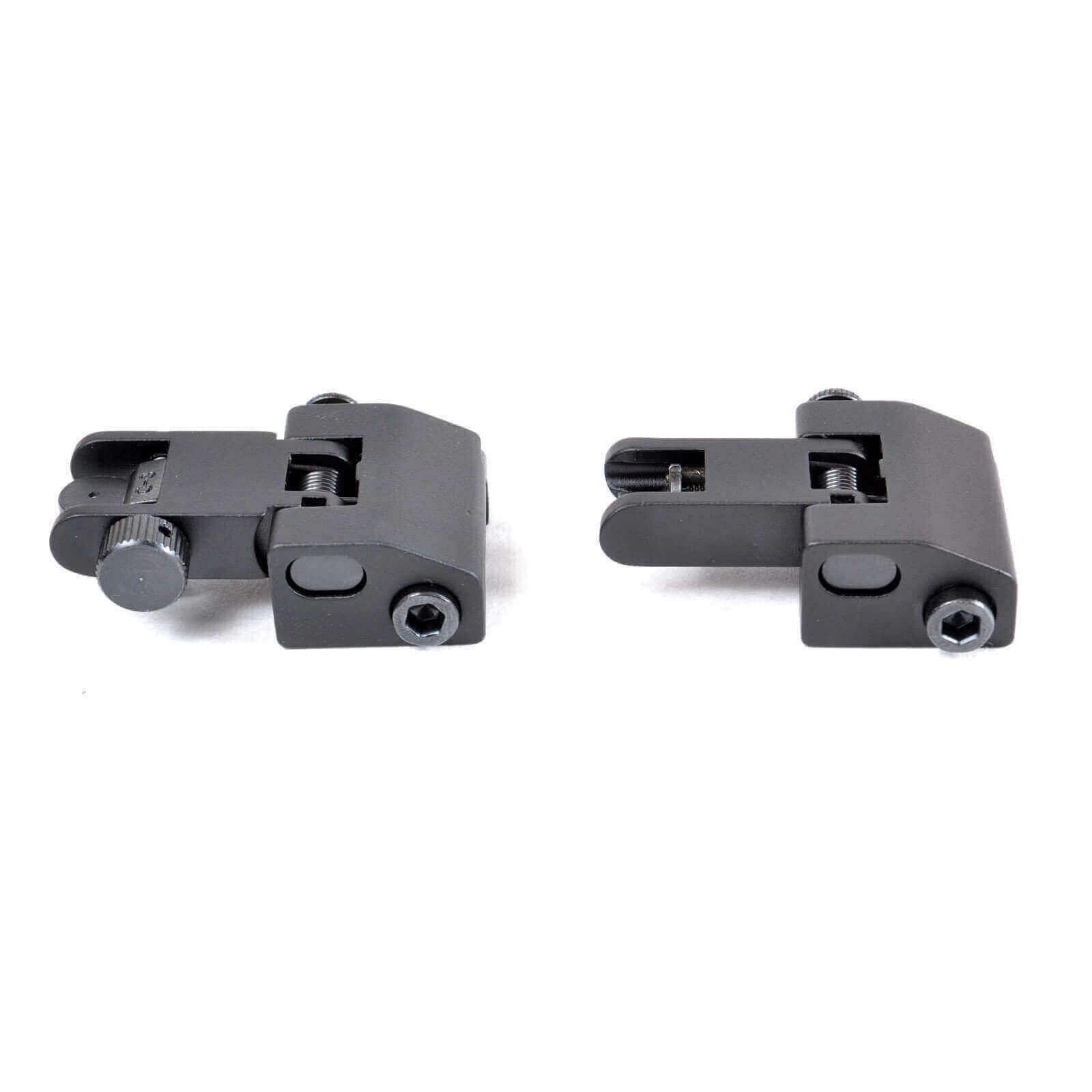 AT3™ Flip-Up Spring-Assisted Backup Iron Sights - Front & Rear Set - Same Plane