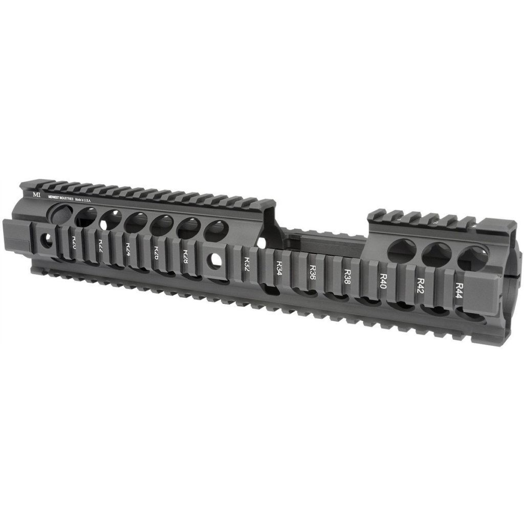 MI 12.5" AR-15 Gen2 Two Piece Free Float Quad Rail Handguard with Carbine Front Sight Cutout