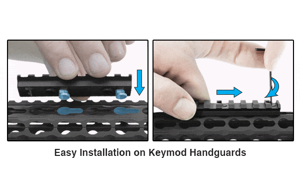 UTG Pro Keymod Picatinny Rail Section - 4 or 8 Slot Length