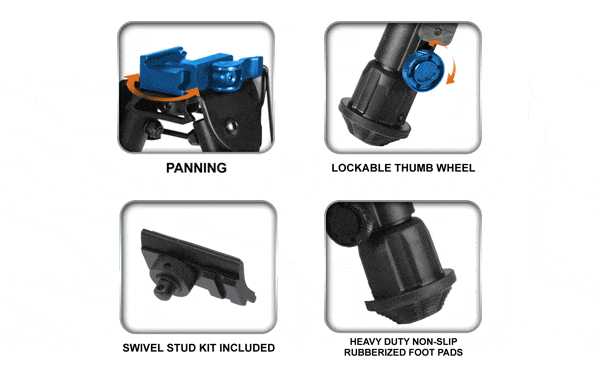 UTG Tactical OP QD Bipod - QD Lever Mount - 2 Heights Available