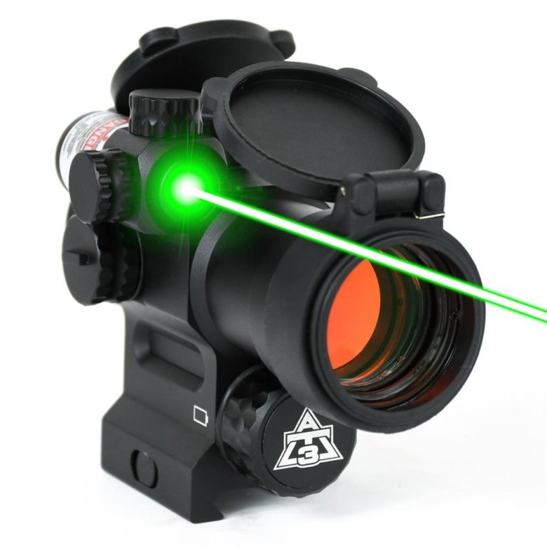 AT3™ LEOS™ Red Dot Sight with Integrated GREEN Laser Sight & Riser